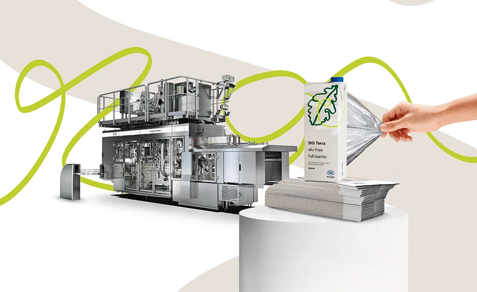 Packaging machine with a Package in the front (photo)