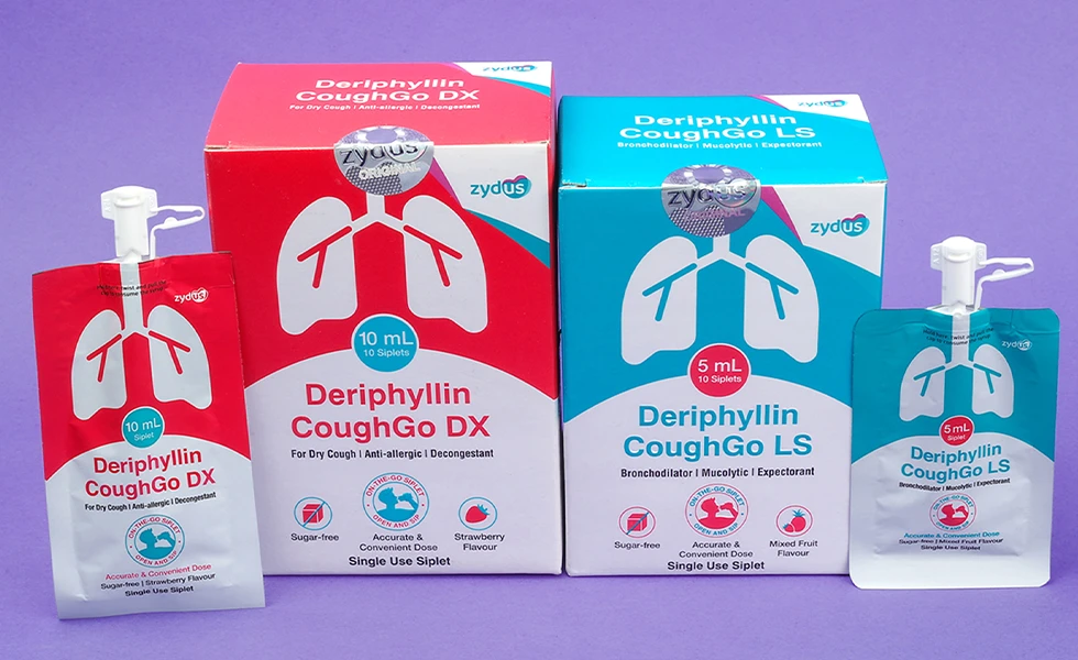 Deriphyllin CoughGo in single-serve spouted pouches (photo)